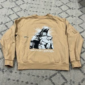 STUDENTS tan graphic crewneck